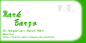 mark barzo business card