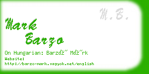 mark barzo business card